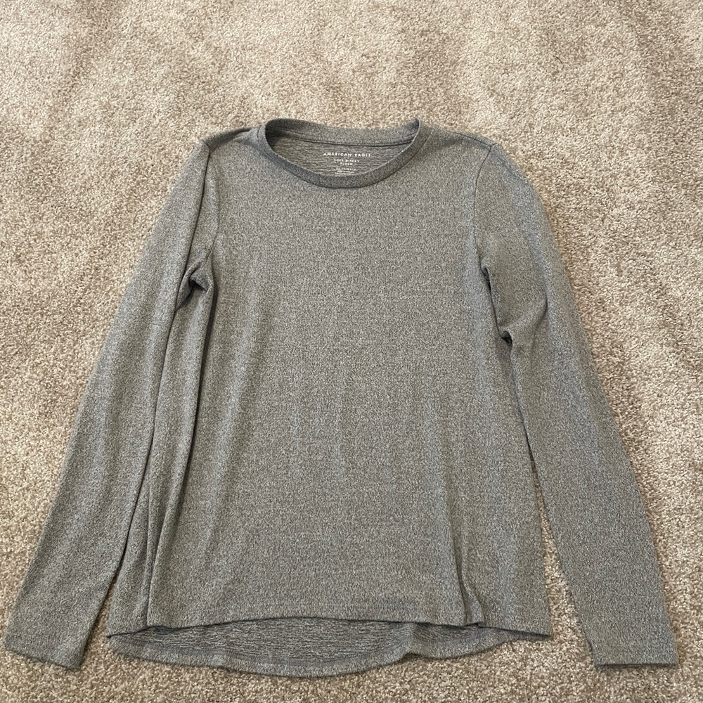 American Eagle Plush long sleeve tee, Grey, XS